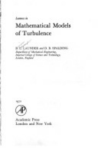 Cover of Mathematical Models of Turbulence