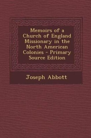 Cover of Memoirs of a Church of England Missionary in the North American Colonies