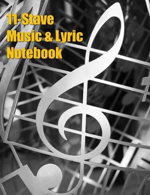 Book cover for 11-Stave Music & Lyric Notebook - Silver Treble Clef