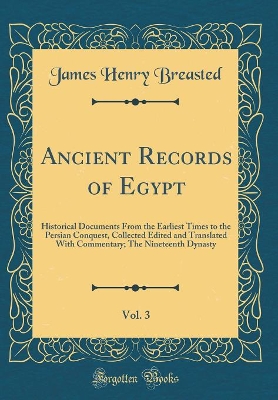 Book cover for Ancient Records of Egypt, Vol. 3