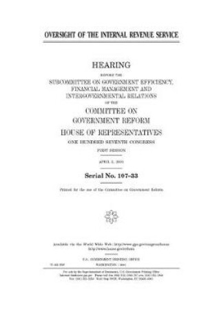 Cover of Oversight of the Internal Revenue Service