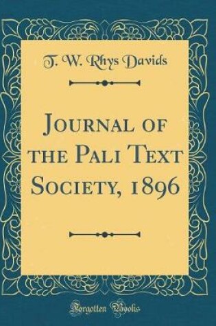Cover of Journal of the Pali Text Society, 1896 (Classic Reprint)