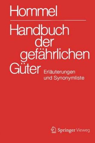 Cover of Handbuch Der Gefahrlichen Guter. Erlauterungen Und Synonymliste