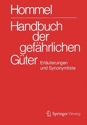 Book cover for Handbuch Der Gefahrlichen Guter. Erlauterungen Und Synonymliste