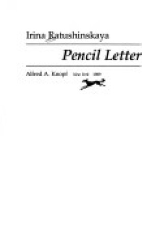 Cover of Pencil Letter-Poetry