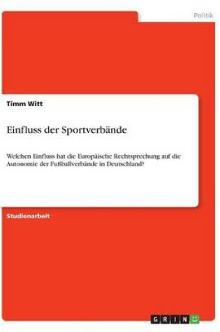 Cover of Einfluss der Sportverbande