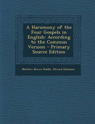 Book cover for Haromony of the Four Gospels in English