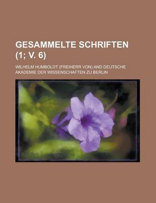 Book cover for Gesammelte Schriften (1; V. 6)