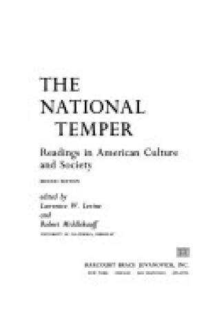 Cover of National Temper