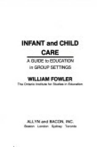 Cover of Infant and Child Care