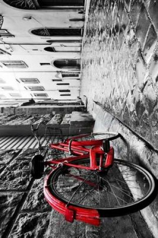 Cover of Vintage Red Bicycle on Cobblestone Street in Old Town Journal