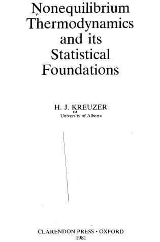 Cover of Non-equilibrium Thermodynamics and Its Statistical Foundations