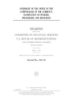 Cover of Oversight of the Office of the Comptroller of the Currency