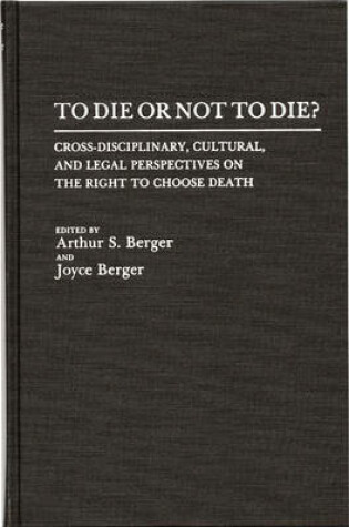 Cover of To Die or Not to Die?