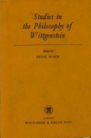 Cover of Studies in the Philosophy of Wittgenstein