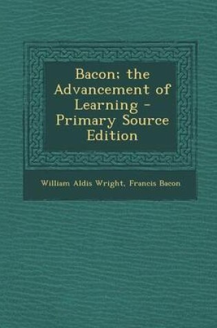 Cover of Bacon; The Advancement of Learning