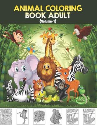 Book cover for animal coloring book adult