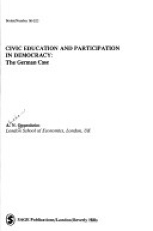 Cover of Civic Education and Participation in Democracy