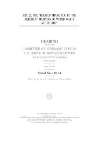 Cover of H.R. 23