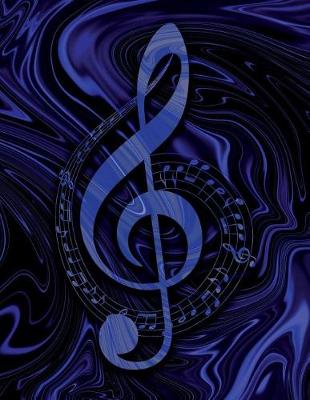 Cover of Music Songwriting Journal - Blank Sheet Music - Manuscript Paper for Songwriters and Musicians - Liquid Marble Series Dark Blue and Black