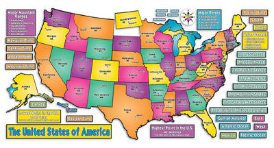 Book cover for Map of the United States! Bulletin Board