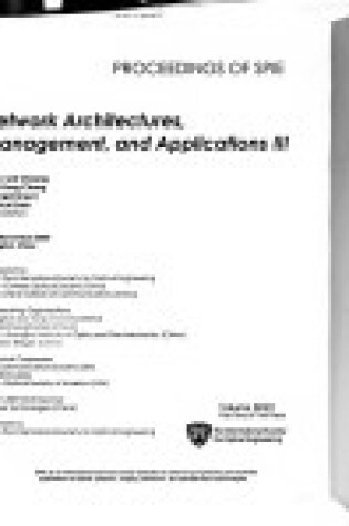 Cover of Network Architectures, Management, and Applications III