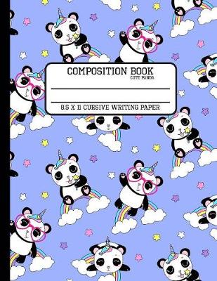 Book cover for Composition Book Cute Panda Cursive Writing Paper