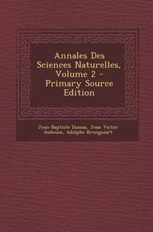 Cover of Annales Des Sciences Naturelles, Volume 2