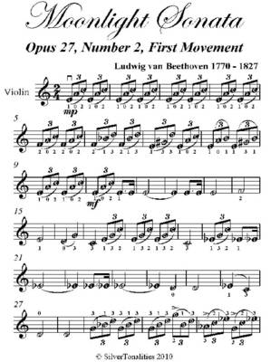 Book cover for Moonlight Sonata Easy Violin Sheet Music