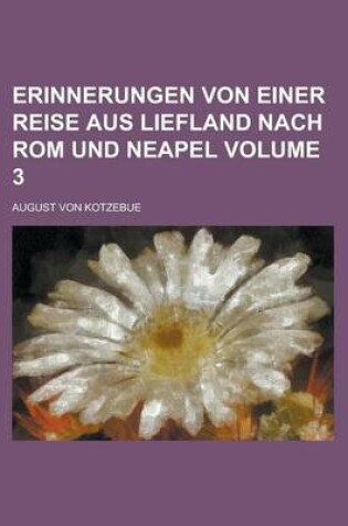 Cover of Erinnerungen Von Einer Reise Aus Liefland Nach ROM Und Neapel Volume 3