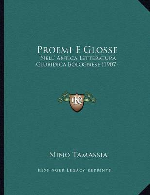 Book cover for Proemi E Glosse