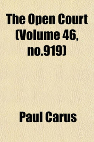 Cover of The Open Court (Volume 46, No.919)