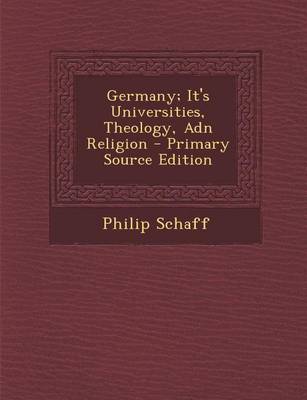 Book cover for Germany; It's Universities, Theology, Adn Religion