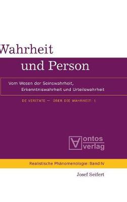 Book cover for De Veritate - UEber die Wahrheit, Band 1, Wahrheit und Person