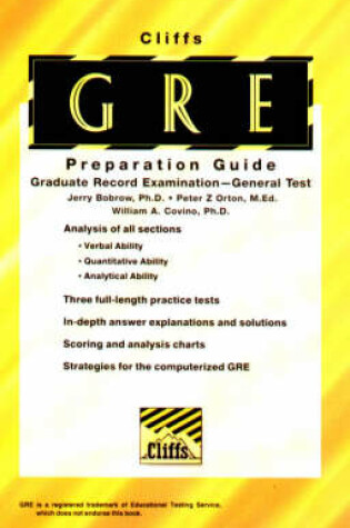 Cover of Cliffs Graduate Record Examination General Test Preparation Guide