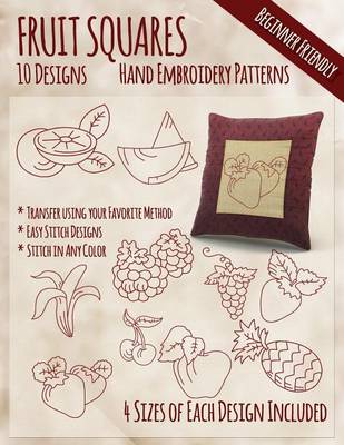 Book cover for Fruit Squares Hand Embroidery Patterns