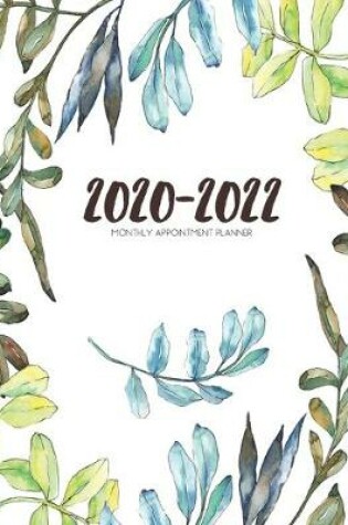 Cover of 2020-2022 Three 3 Year Planner Watercolor Leaves Monthly Calendar Gratitude Agenda Schedule Organizer