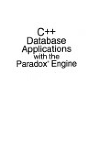 Cover of C++ Database Applications with the PARADOX Engine