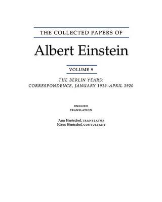 Cover of The Collected Papers of Albert Einstein, Volume 9. (English)