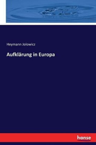 Cover of Aufklärung in Europa