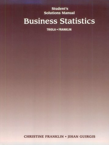 Book cover for Student Solutions Manual for Business Statistics