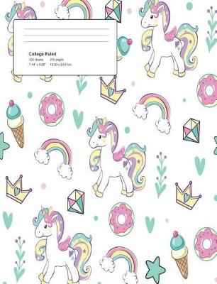 Book cover for Unicorn Baby Pattern Composition College Ruled Book (7.44 x 9.69) 200 pages V7