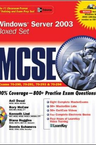 Cover of MCSE Windows Server 2003 Boxed Set (Exams 70-290, 70-291, 70-293, 70-294)