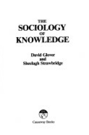 Cover of Sociology of Knowledge