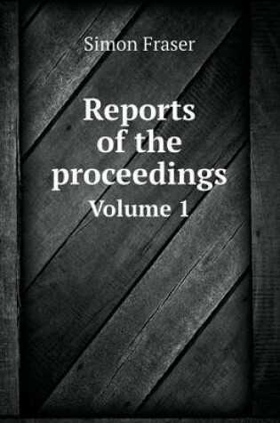 Cover of Reports of the proceedings Volume 1