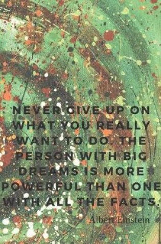 Cover of Never give up on what you really want to do. The person with big dreams is more powerful than one with all the facts.