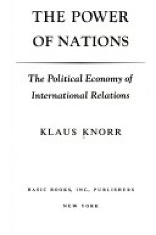 Cover of Power of Nations