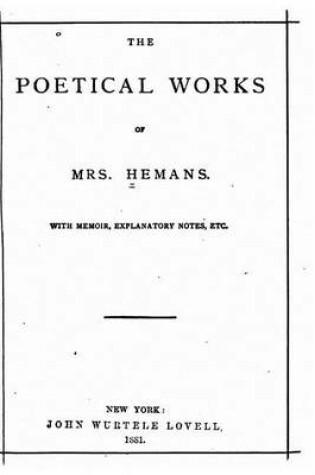 Cover of The Poetical Works of Mrs Hemans