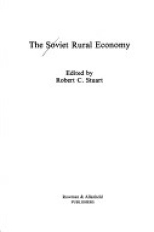 Cover of Soviet Rural Economy