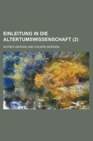 Cover of Einleitung in Die Altertumswissenschaft (2)